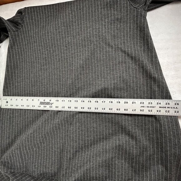 Margaret E Co. Womens Pinstripe Long-Sleeve Dress Size Large Black White Stretch - Picture 8 of 9